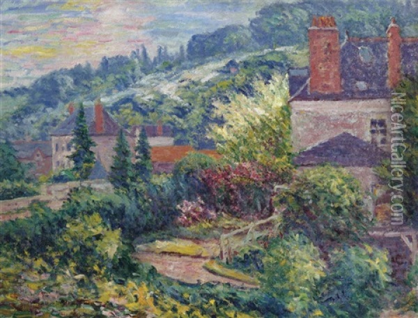 Paysage Au Hameau Fleuri Oil Painting - Blanche Hoschede-Monet