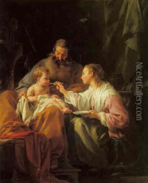 Holy Family Oil Painting - Noel Halle
