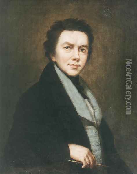 Portrait of a Man 1846 Oil Painting - Janos Rombauer