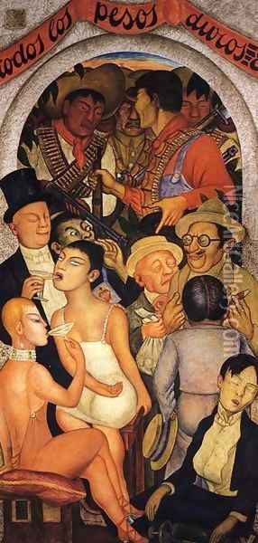 Night of the Rich 1928 Oil Painting - Diego Rivera