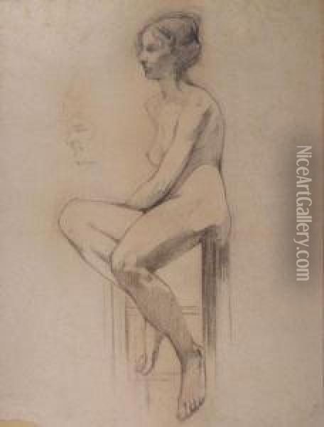 Desnudo Femenino Oil Painting - Pedro Blanes Viale