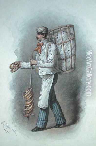 The Baker, 1895 Oil Painting - Gustav Zafaurek
