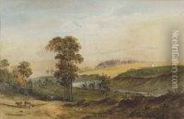 View Of Old Rathmines Near Dublin Oil Painting - Henry, Brocas Jnr.