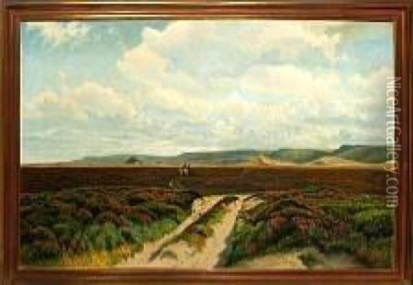 A Danish Moor Scenery From Jylland Province Oil Painting - Carl Milton Jensen
