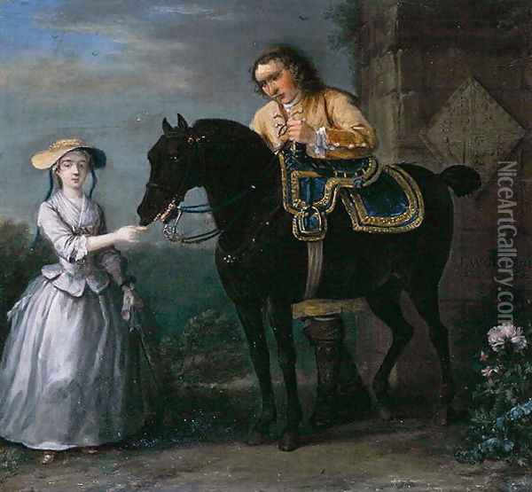 Lady Georgina Caroline Lennox, with Pony and Attendant, 1733 Oil Painting - John Wootton