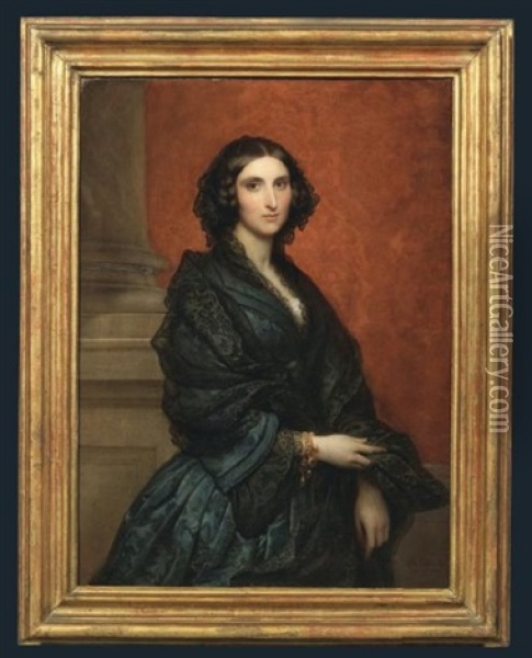 Portrait D'adelaide De La Rochefoucauld Oil Painting - Giovanni Battista Canevari