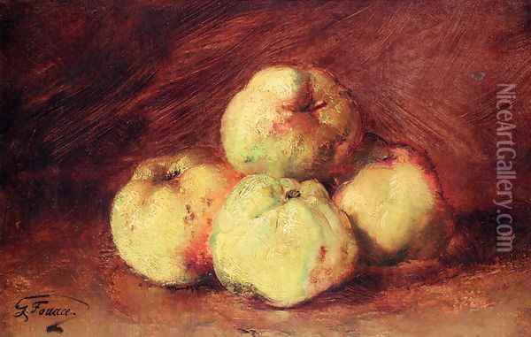 A Still Life With Apples Oil Painting - Guillaume-Romain Fouace