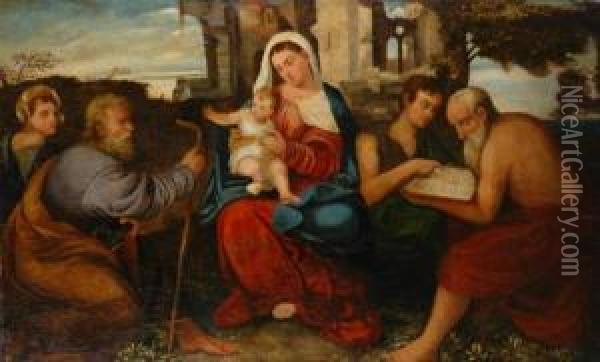 Untitled Oil Painting - Palma Vecchio (Jacopo Negretti)