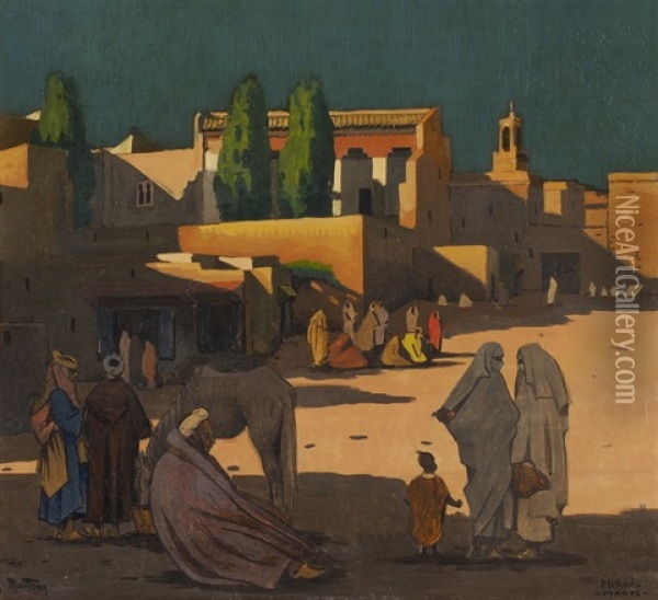 Ansicht Von Meknes Mit Personenstaffage Oil Painting - Jules Matthey de l'Etang