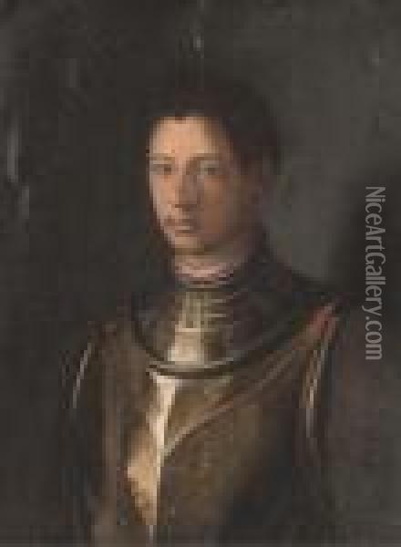 Portrait Of A Gentleman, Bust-length, In Armour Oil Painting - Agnolo Bronzino