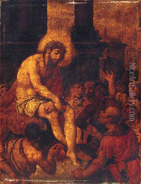 The Mocking of Christ Oil Painting - Cornelis Cornelisz Van Haarlem