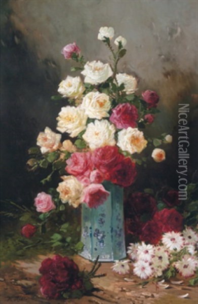 Rosen Oil Painting - Henri Robbe