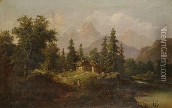 Alpine Landscapes Oil Painting - Max Bohm