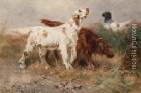 Setters Hunting Oil Painting - Henry Schouten