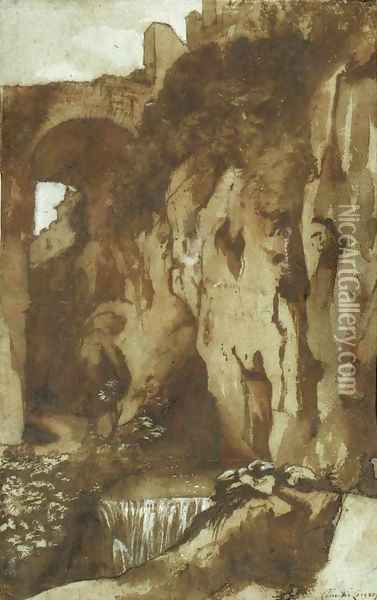 The Falls at Tivoli Oil Painting - Claude Lorrain (Gellee)