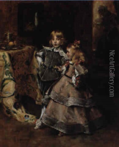 Les Petits Pages Oil Painting - Ferdinand Victor Leon Roybet