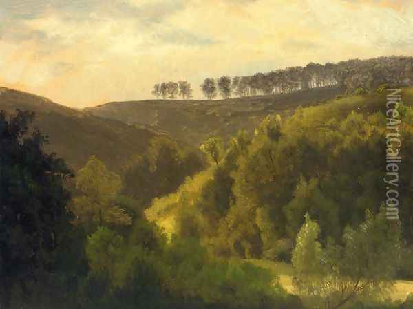 Sunrise Over Forest And Grove Oil Painting - Albert Bierstadt