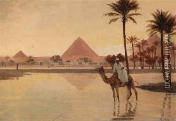 Devant Les Pyramides Oil Painting - Otto Pilny