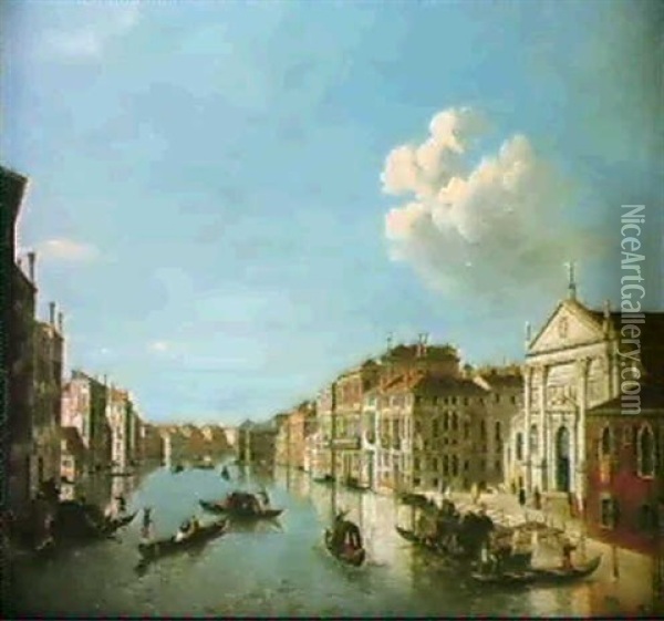 Le Grand Canal Entre L'eglise San                           Stae Et Les Fabricche Nuove Oil Painting - William James