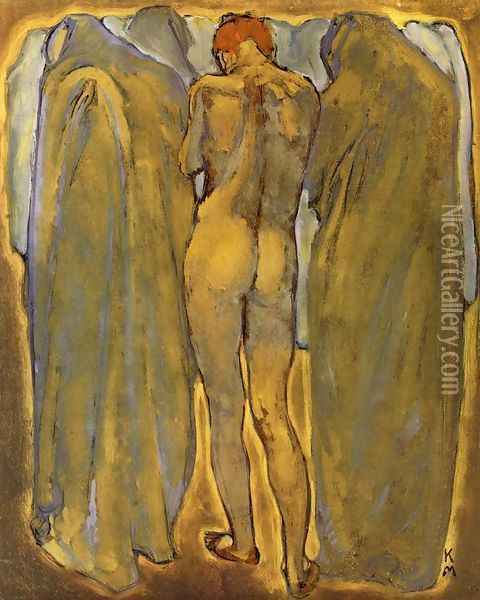 Female Nude Oil Painting - Koloman Moser