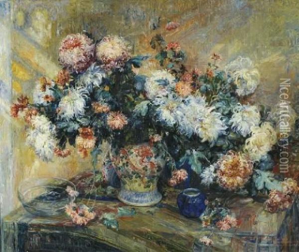 Bloemenstilleven Oil Painting - Edmond De Maertelaere