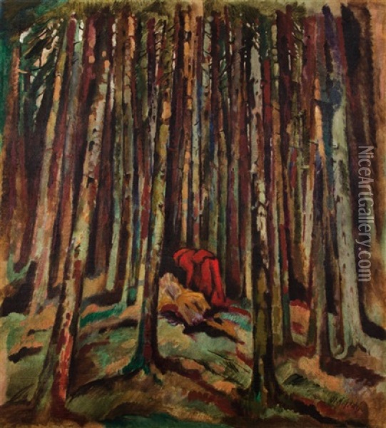 V Lese Oil Painting - Karel Nejedly