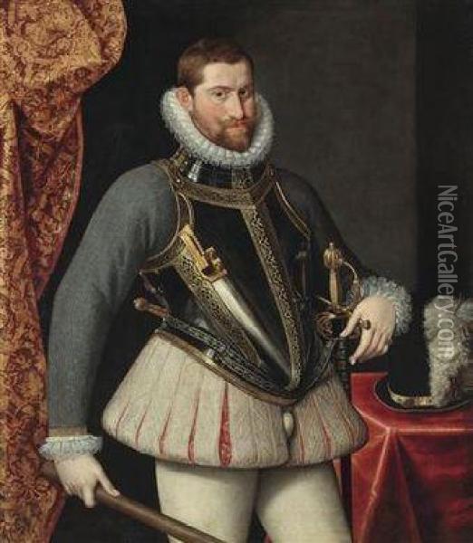 Portrait Of Emperor Rudolf Ii Oil Painting - Martino Rota