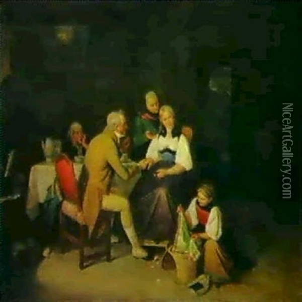 Die Verlobung Oil Painting - Friedrich Wilhelm Schon