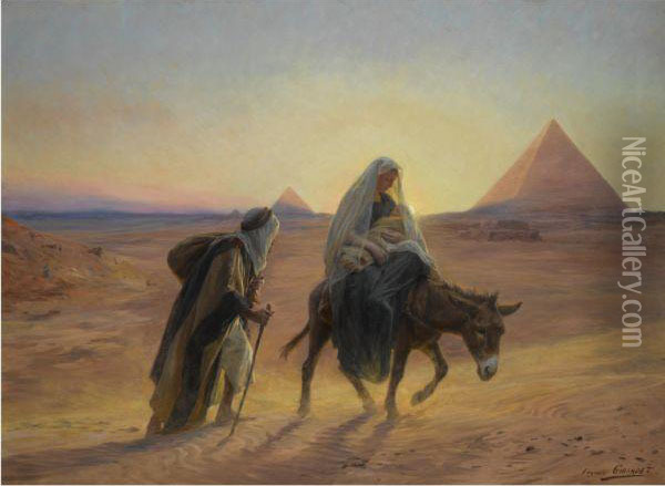 Flight Into Egypt Oil Painting - Eugene-Alexis Girardet