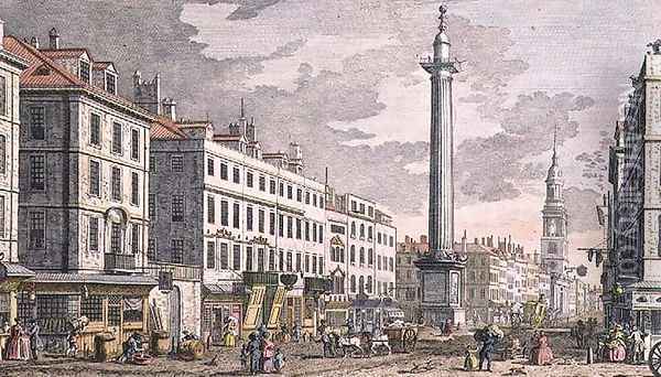 Monument erected in Memory of the Fire of London Oil Painting - (Giovanni Antonio Canal) Canaletto