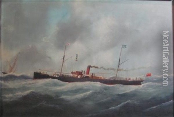 The Steamer Kilmorack Oil Painting - Victor Charles Edouard Adam