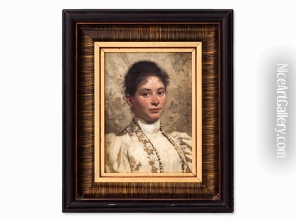 Portrait Of A Lady Oil Painting - Julius Schmid