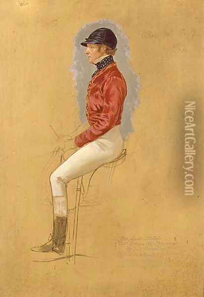 Portrait sketch of Mr Allen McDonough for 'Steeple Chase Cracks', 1846 Oil Painting - John Frederick Herring Snr