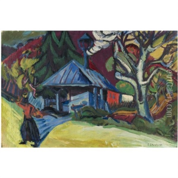 Die Sagemuhle In Konigstein - Sawmill In Konigstein Oil Painting - Ernst Ludwig Kirchner