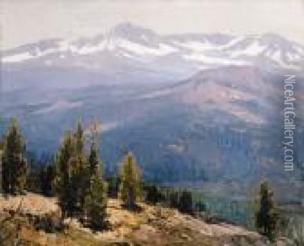 View Of Distant Peaks Oil Painting - Edgar Alwin Payne