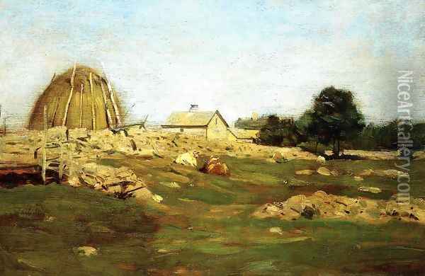Farmyard Oil Painting - Dwight William Tryon