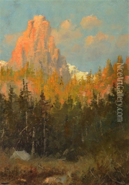 Mountain Landscape; Northern Idaho;mission Oil Painting - John Fery