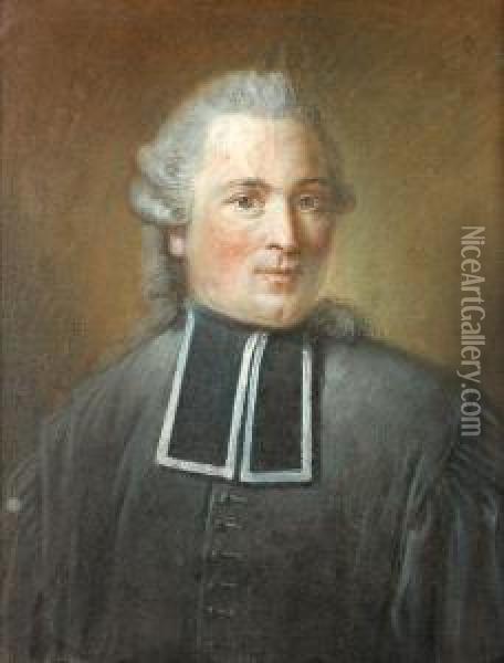 Portrait D'un Abbe Oil Painting - Jean-Baptiste Perronneau