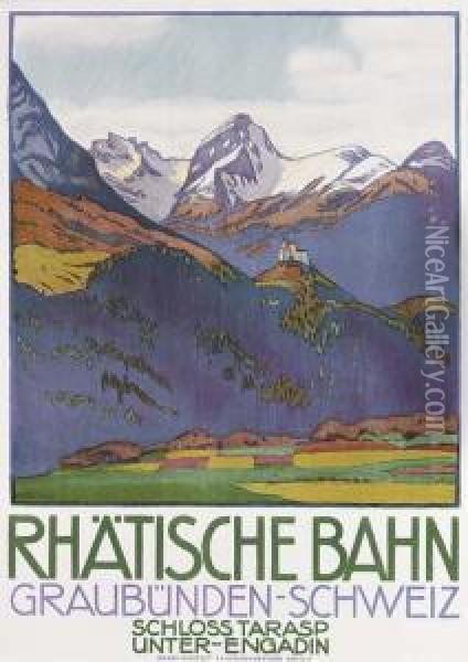 Rhatische Bahn Oil Painting - Emil Cardinaux