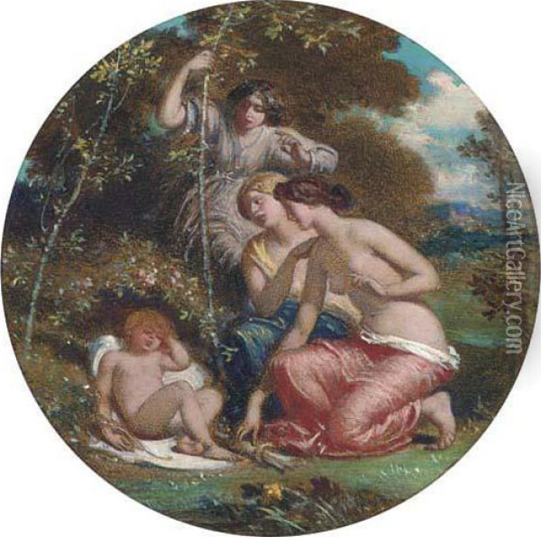Disarming Cupid Oil Painting - William Edward Frost