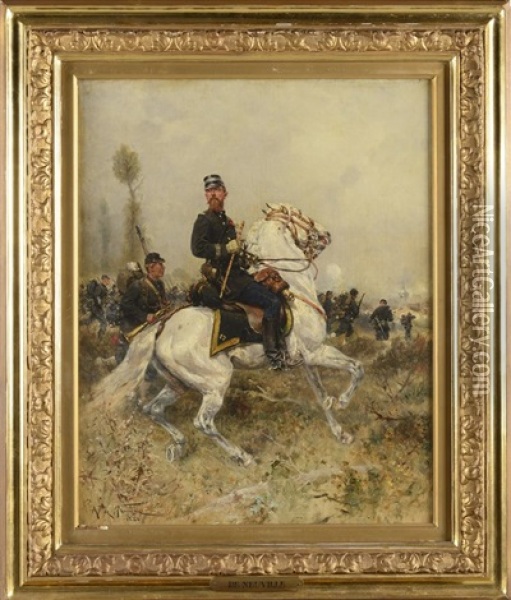 Commandant Du 17eme Bataillon De Chasseurs A Pied (guerre De 1870) Oil Painting - Alphonse Marie de Neuville