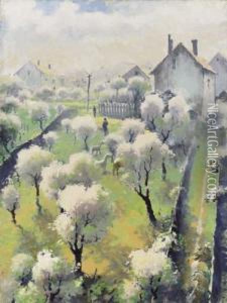 Tavasz Oil Painting - Dezso Pecsi-Pilch