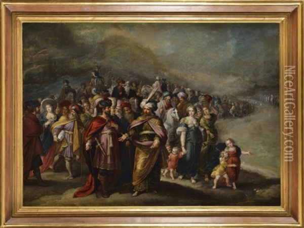 Le Passage De La Mer Rouge Oil Painting - Ambrosius Francken the Younger