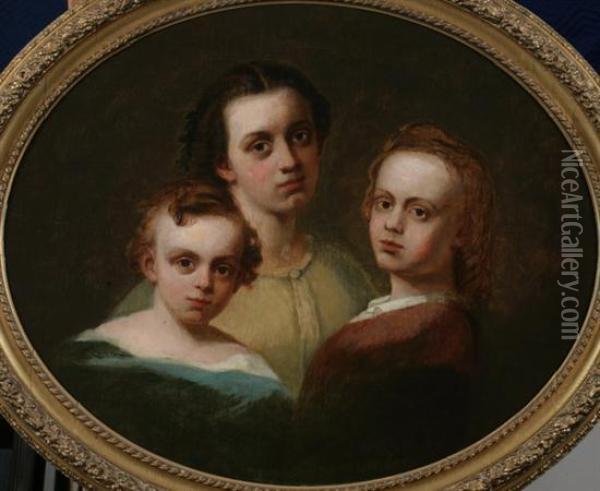 Family Portrait Oil Painting - Thomas Hicks