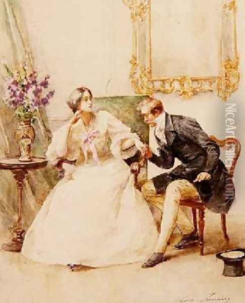The Suitor Oil Painting - Madeleine Jeanne Lemaire