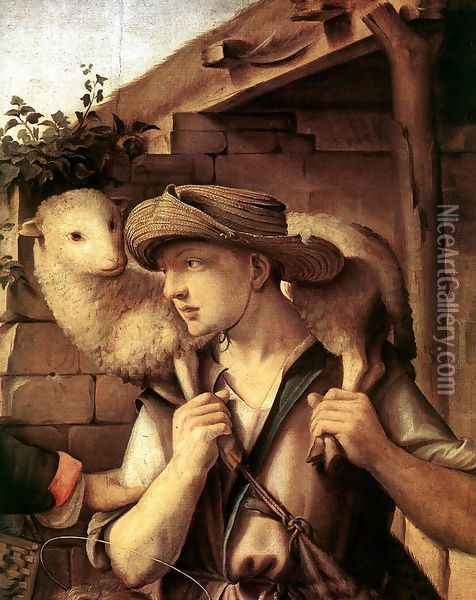 Adoration of the Shepherds (detail 1) 1510 Oil Painting - Ridolfo Ghirlandaio
