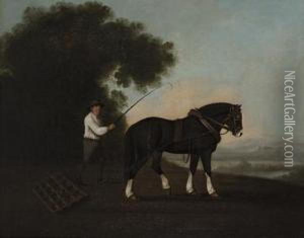 The Harrower Oil Painting - George Stubbs
