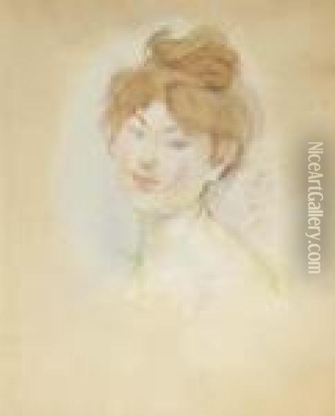 Tete De Jeune Fille Rousse (jeanne-marie) Oil Painting - Berthe Morisot
