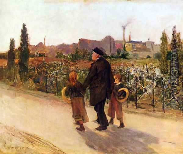 All Souls Day Oil Painting - Jules Bastien-Lepage