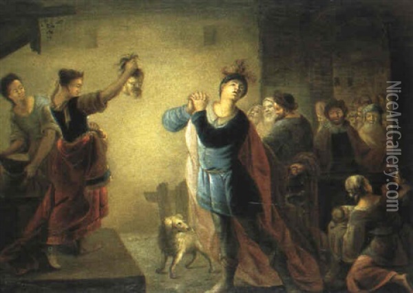 Triumphierende Judith Mit Dem Haupt Des Holofernes Oil Painting - Johann Zick